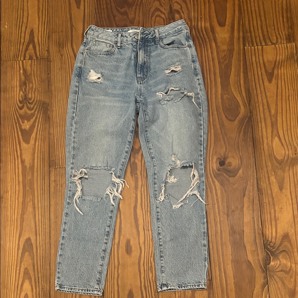 Distressed Blue Jeans